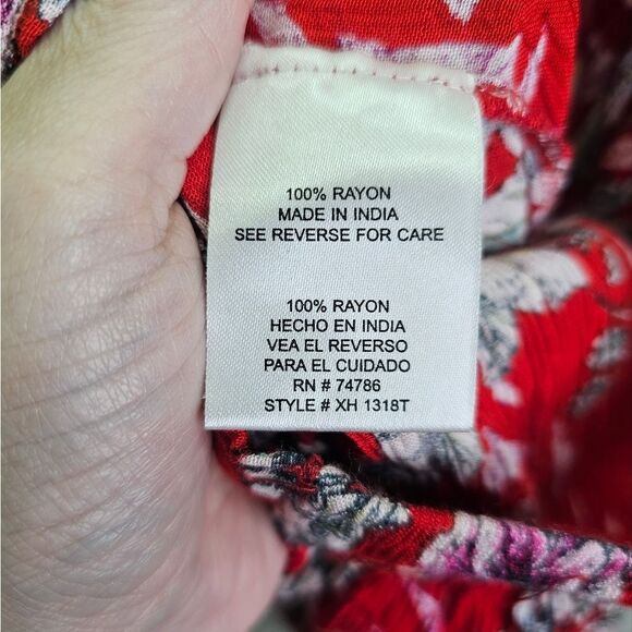 Patrons of Peace Red Floral Charlotte Maxi Skirt Size Large - Picture 8 of 10